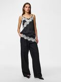 Product image thumbnail - PCARIEL ASSYMETRIC LACE  STRAP TOP, Black | 3