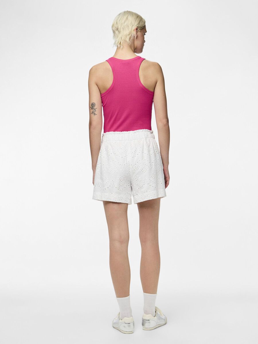 Pieces PCVILDE BRODERIE ANGLAISE  SHORTS, Bright White, highres - 17154745_BrightWhite_004.jpg