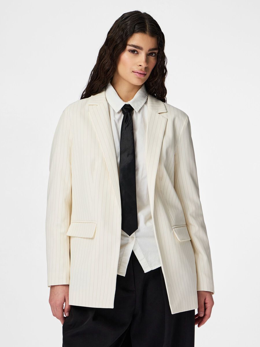 Product carousel image - PCBOZZY STRIPED BLAZER, Birch | 1