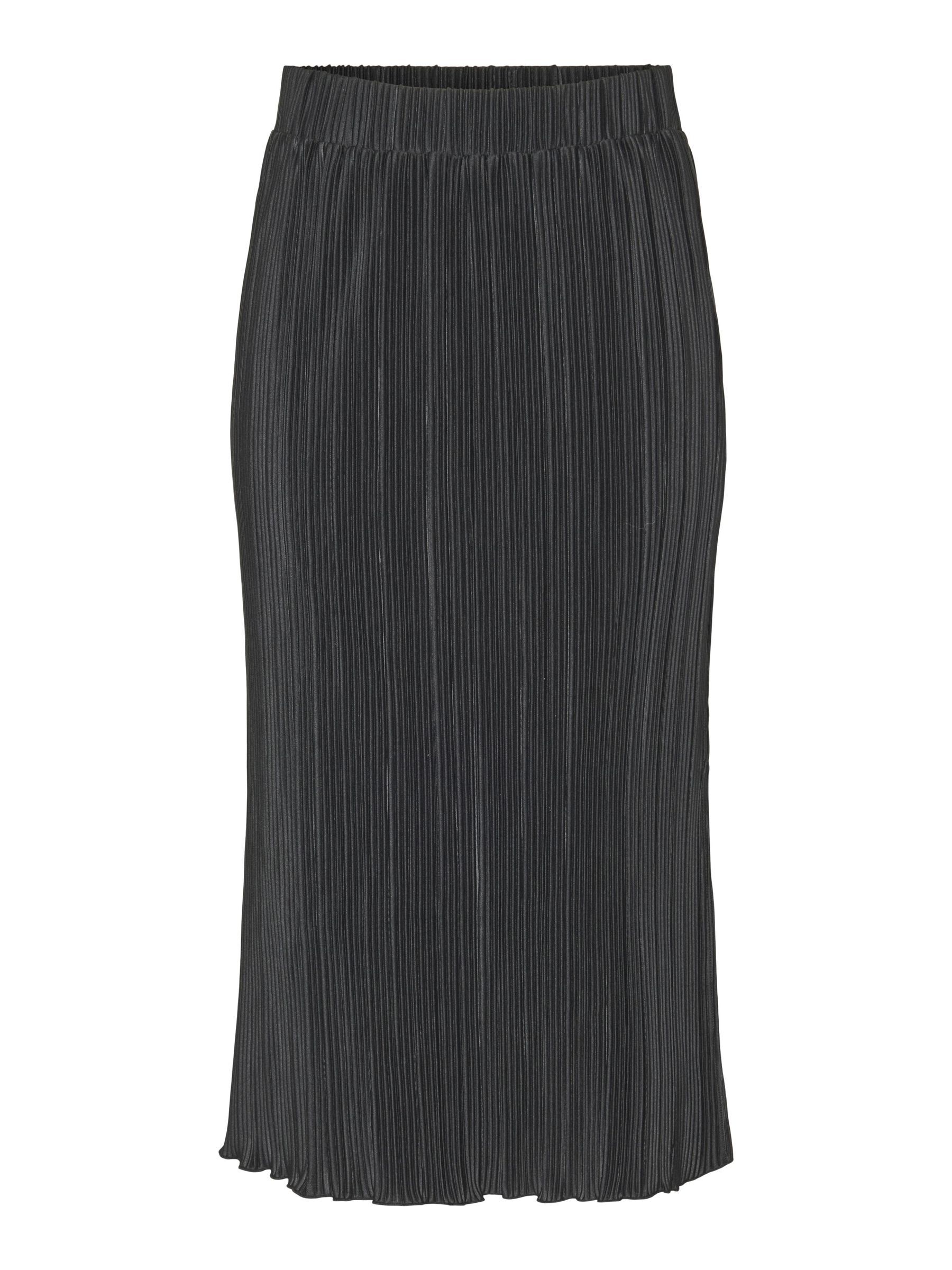 PCPAMMI PLISSE MIDDELLANGE ROK Zwart PIECES Nederland