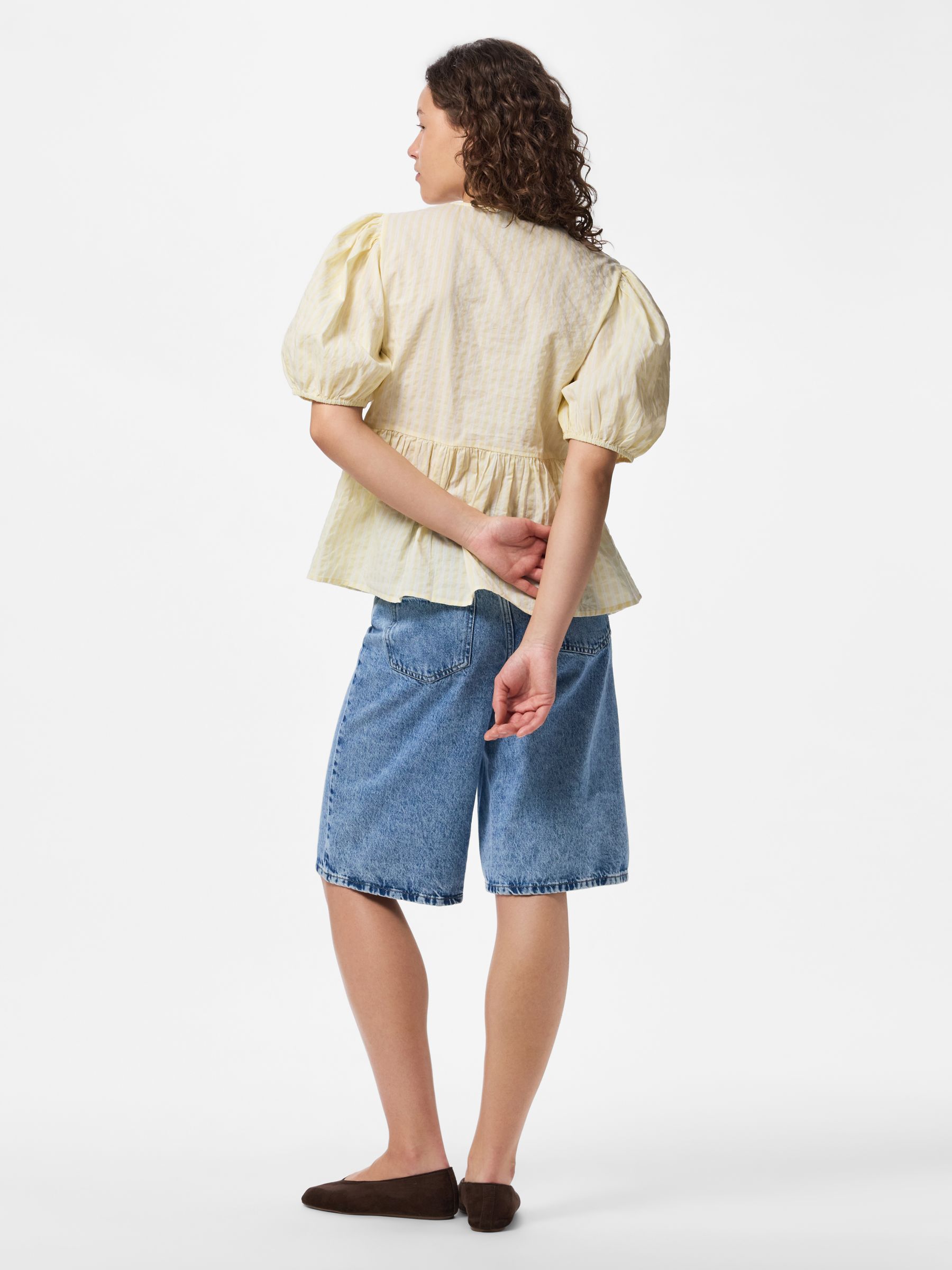 PCJOLLY TIE BLOUSE | Yellow | PIECES® Poland