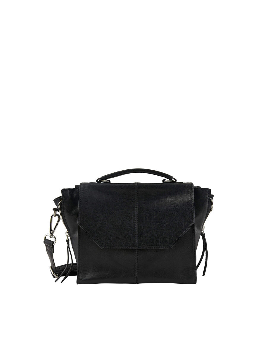 Carousel image - LEATHER CROSSBODY BAG, Black | 4