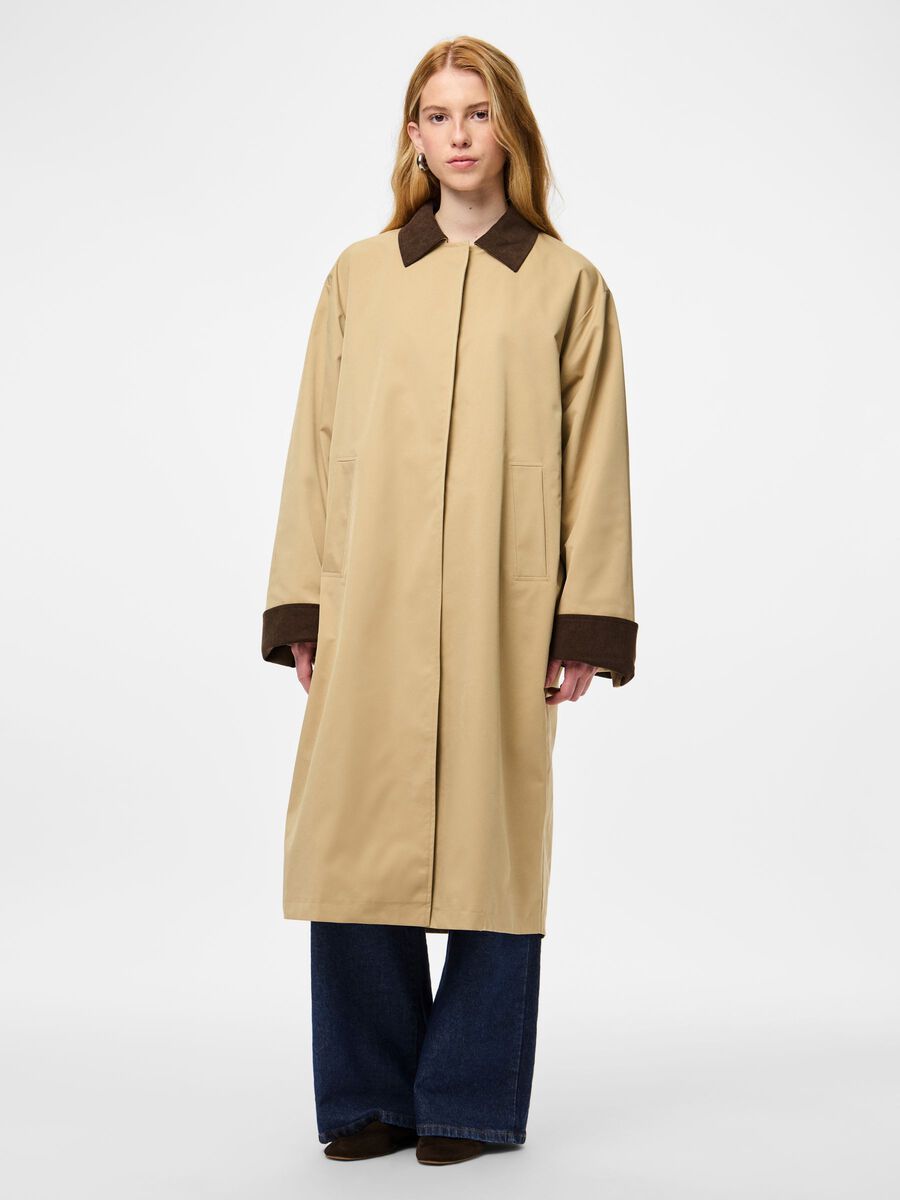 Product carousel image - PCJORMA LONG JACKET, Travertine | 1