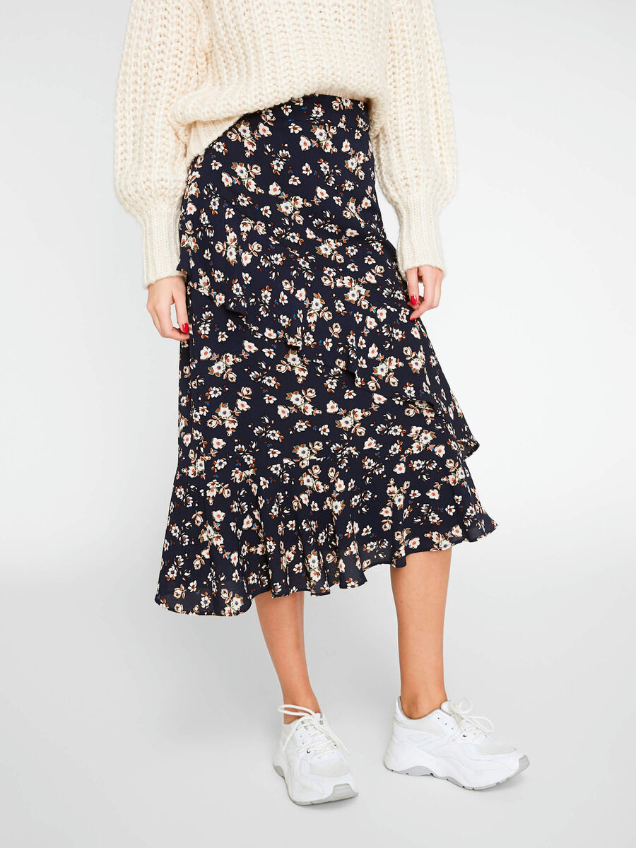 Pieces GEBLOEMDE MIDI ROK, Navy Blazer, highres - 17097605_NavyBlazer_700183_003.jpg