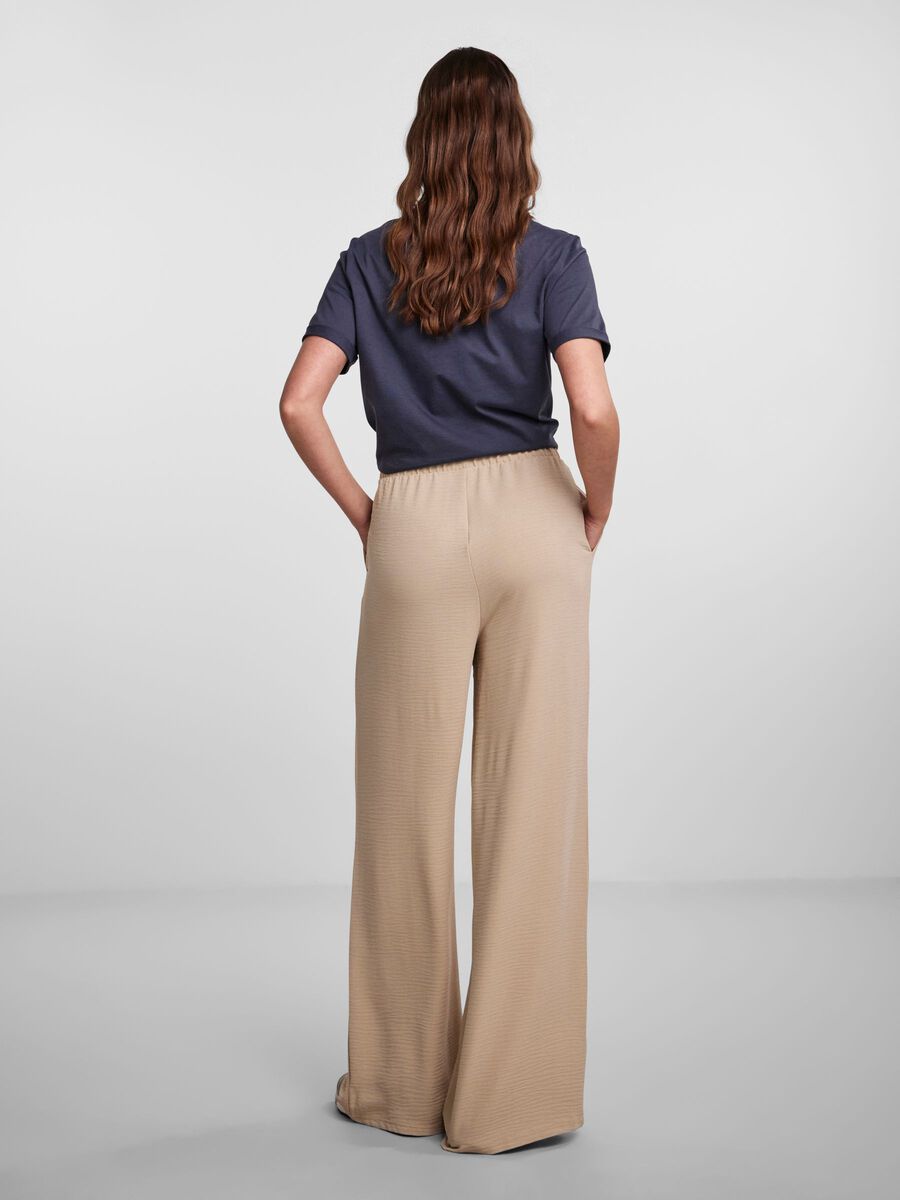Pieces PCFLORE WIDE-LEG TROUSERS, White Pepper, highres - 17141881_WhitePepper_004.jpg