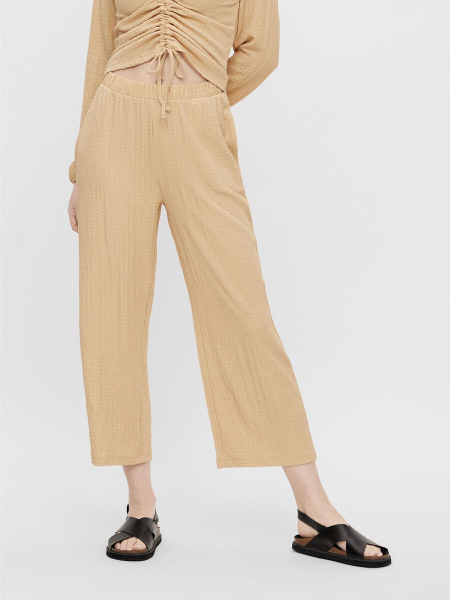 Pieces CROPPED WIDE TROUSERS, Almond Buff, highres - 17112665_AlmondBuff_003.jpg