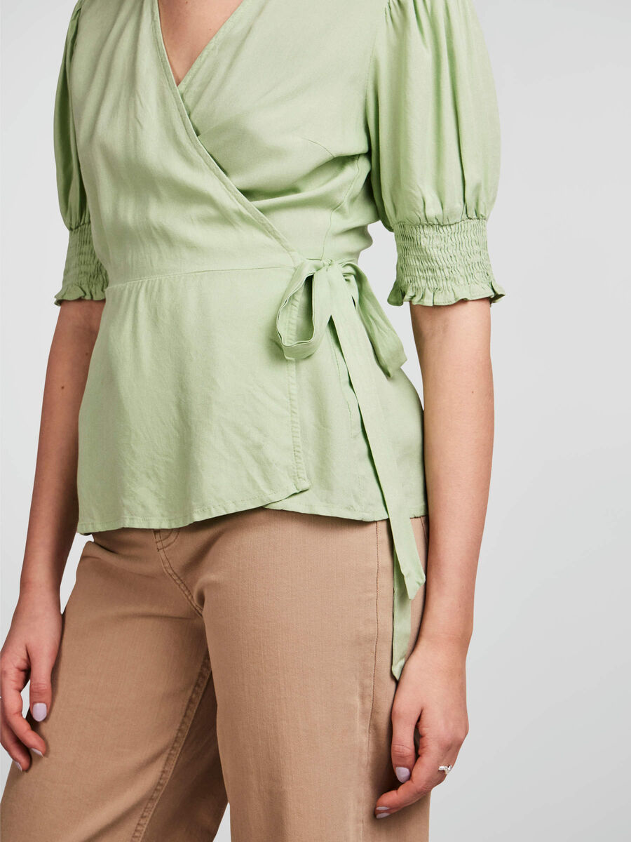  Other Stories wrap blouse in green