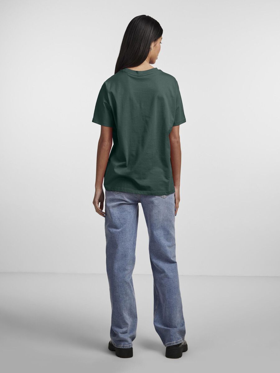 Pieces PCRIA - COTON T-SHIRT, Trekking Green, highres - 17140802_TrekkingGreen_004.jpg