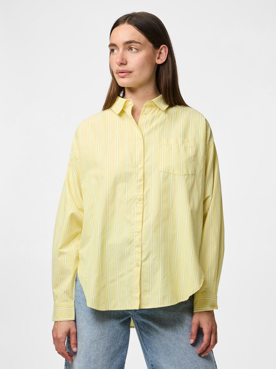 Pieces PCFEMME STRIPED SHIRT, Pale Banana, highres - 17157747_PaleBanana_1228940_003.jpg