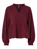 Pieces PCNALANI LONG SLEEVED BLOUSE, Tawny Port, highres - 17160337_TawnyPort_001.jpg