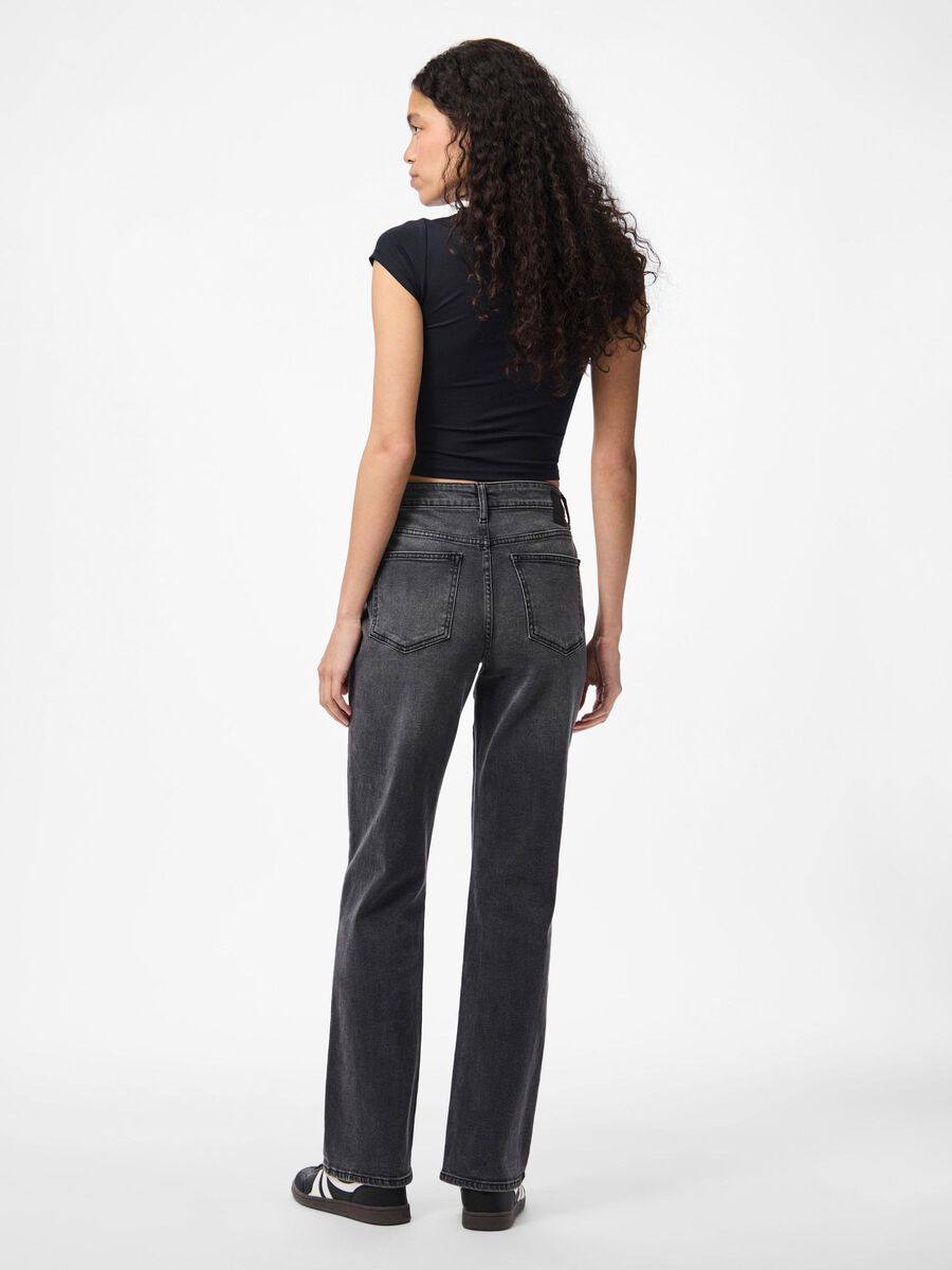 Pieces PCKELLY STRAIGHT FIT JEANS, Dark Grey Denim, highres - 17158773_DarkGreyDenim_004.jpg