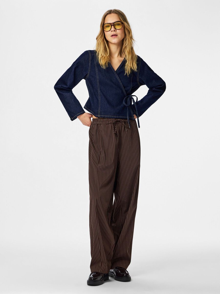 Carousel image - PCFENNA - DENIM BLOUSE CACHE-C&OElig;UR, Dark Blue Denim | 3