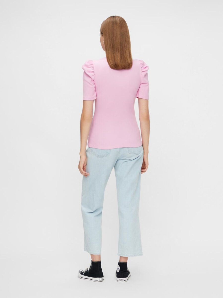 Pieces PUFF SLEEVED RIB TOP, Pastel Lavender, highres - 17110522_PastelLavender_004.jpg