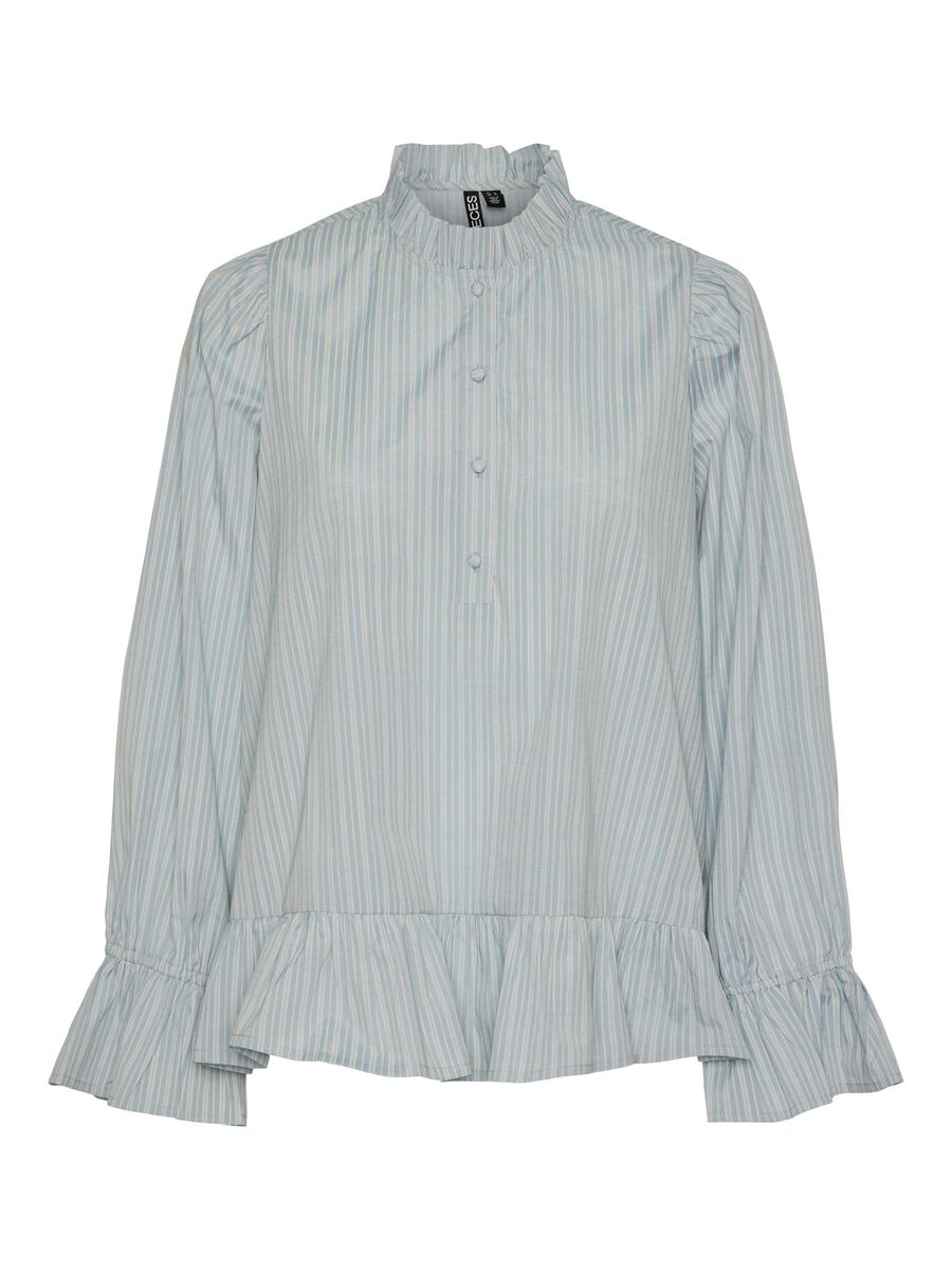 Pieces PCASSRA LONG SLEEVED SHIRT, Blue Bell, highres - 17149590_BlueBell_1141377_001.jpg