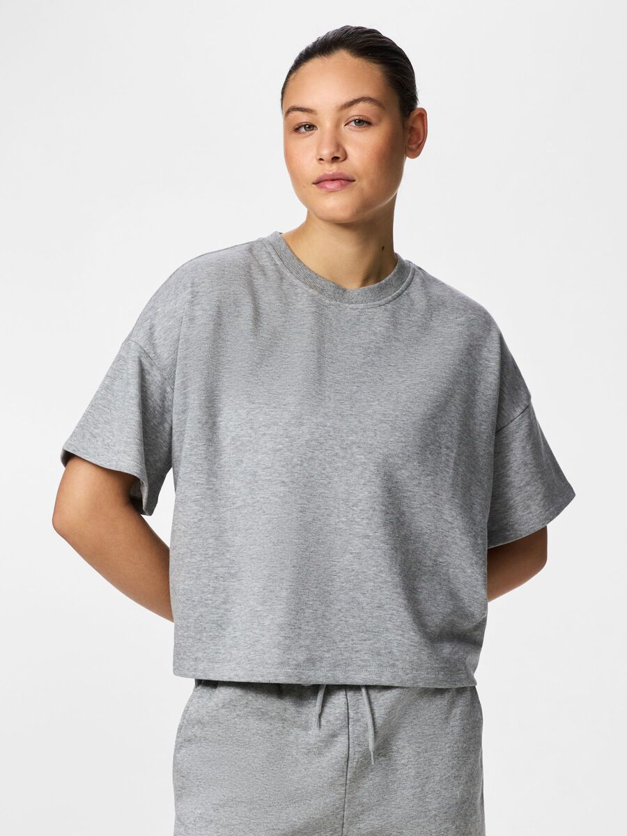 Product carousel image - PCCHILLI SHORT SLEEVED TOP, Light Grey Melange | 1
