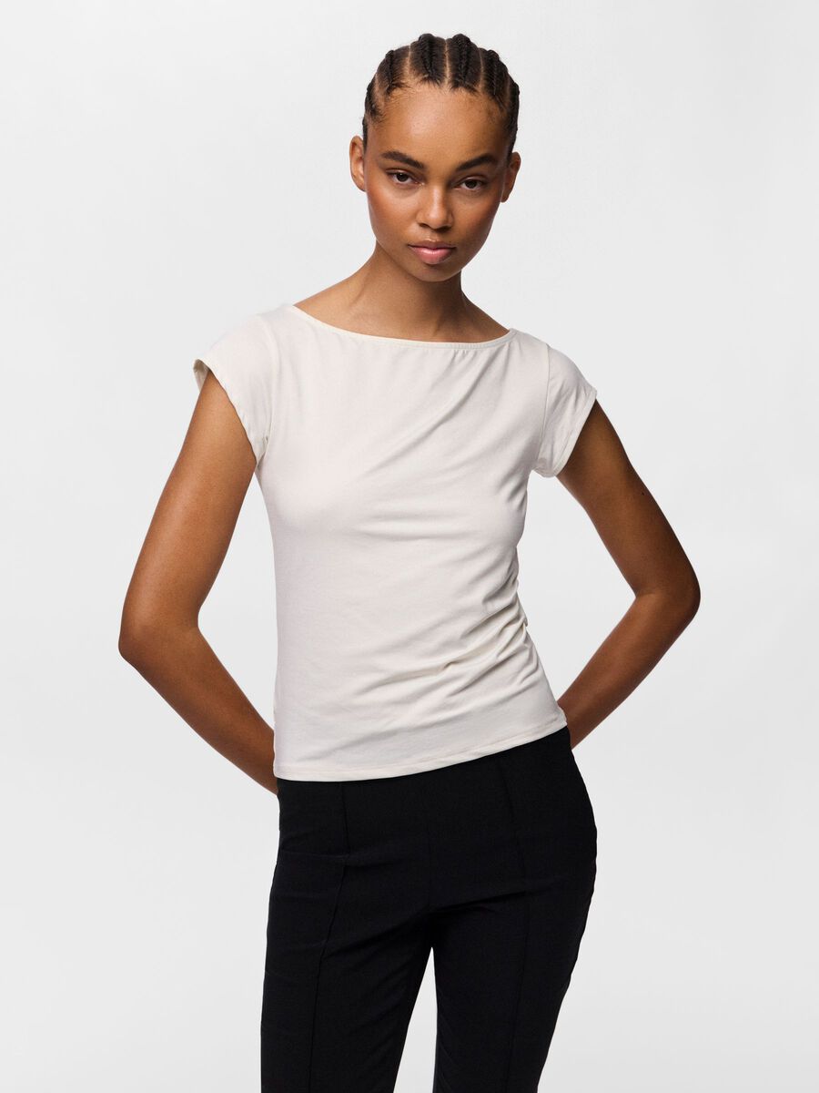 Carousel image 3 PCMELLY BOATNECK  TOP, Coconut Milk