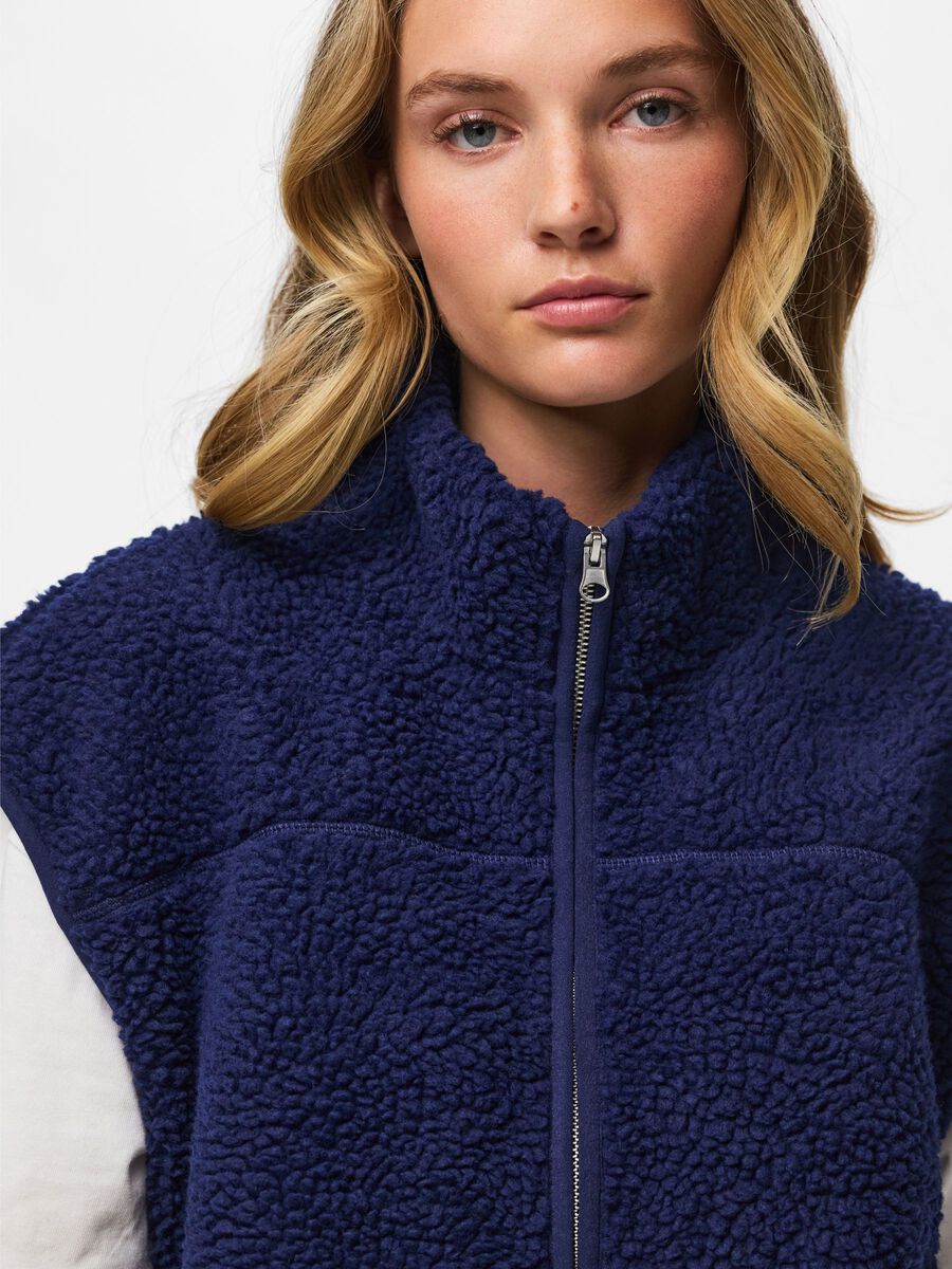 Carousel image - PCSADIA TEDDY VEST, Maritime Blue | 4