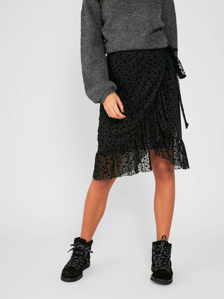 Pieces MIDI DOTTED SKIRT, Black, highres - 17096152_Black_685729_003.jpg