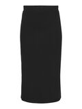 Pieces RIBBED MIDI SKIRT, Black, highres - 17101527_Black_001.jpg