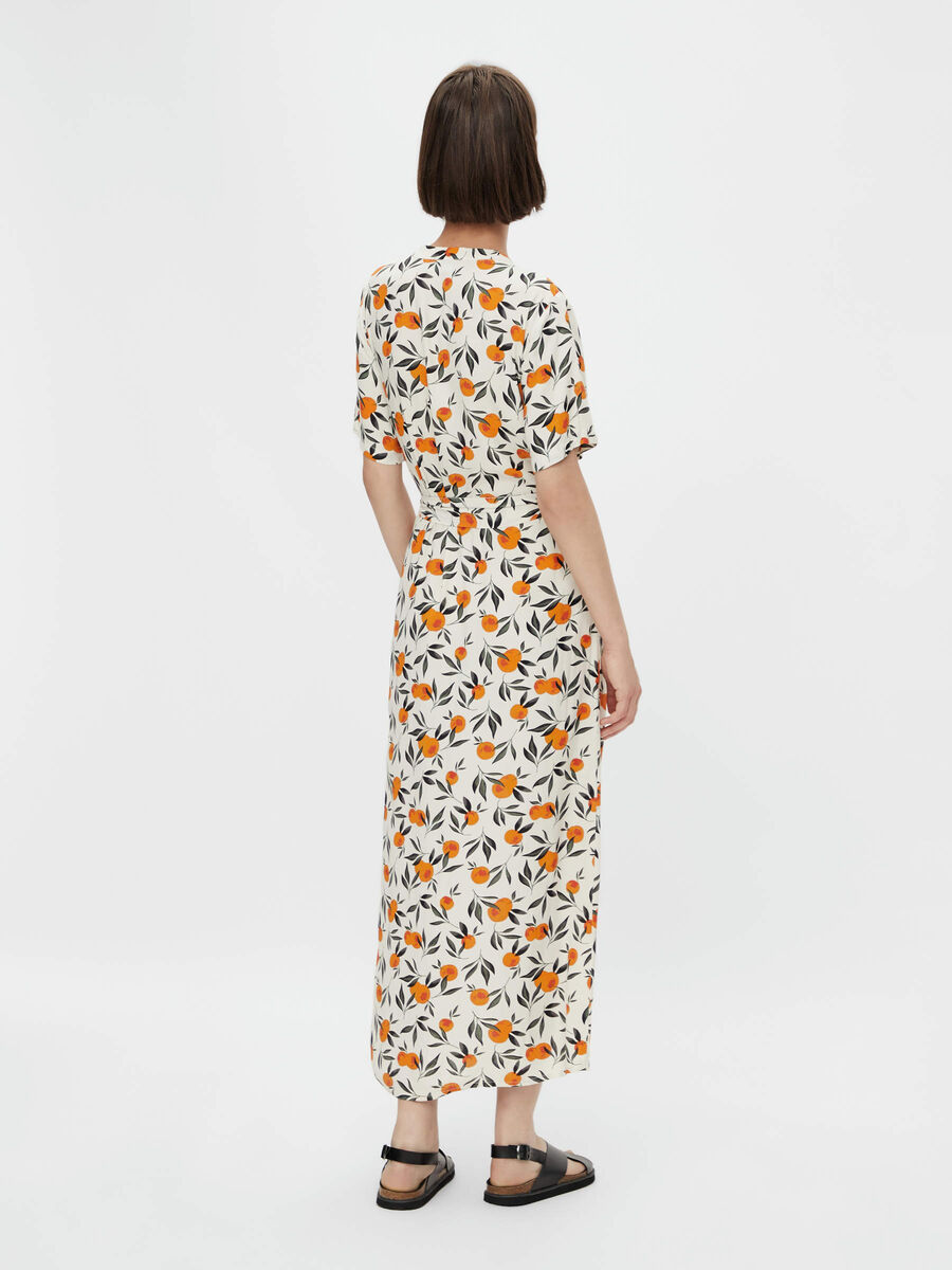 Pieces PRINTED TIE DETAIL MAXI DRESS, Bright White, highres - 17109920_BrightWhite_884495_004.jpg