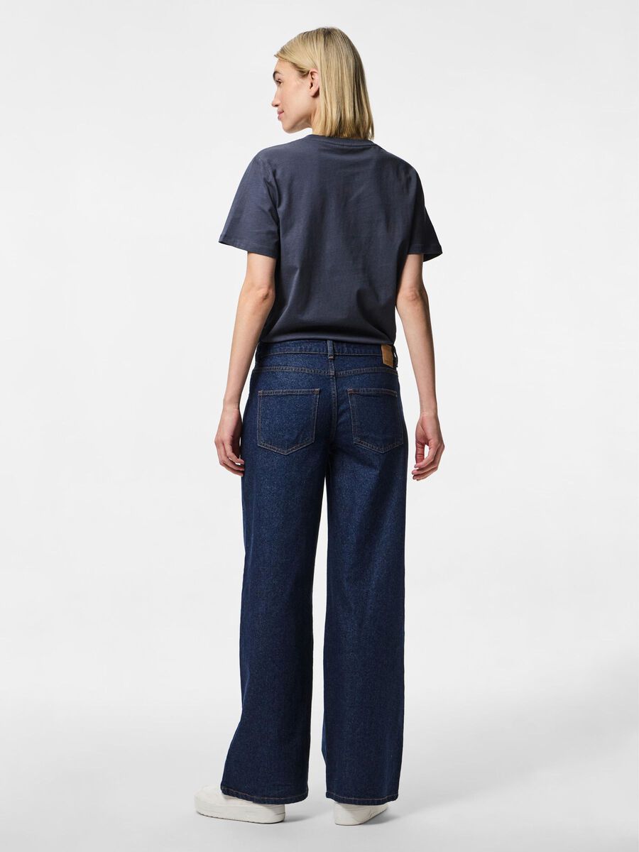 Pieces PCSELMA LW WIDE FIT JEANS, Dark Blue Denim, highres - 17153794_DarkBlueDenim_1147725_004.jpg