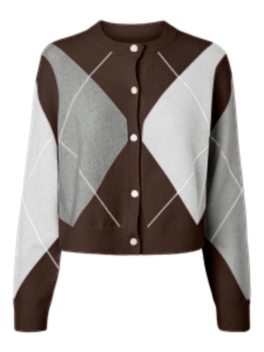 Carousel image 6 PCSALLY - CARREAUX CARDIGAN EN MAILLE, Hot Fudge
