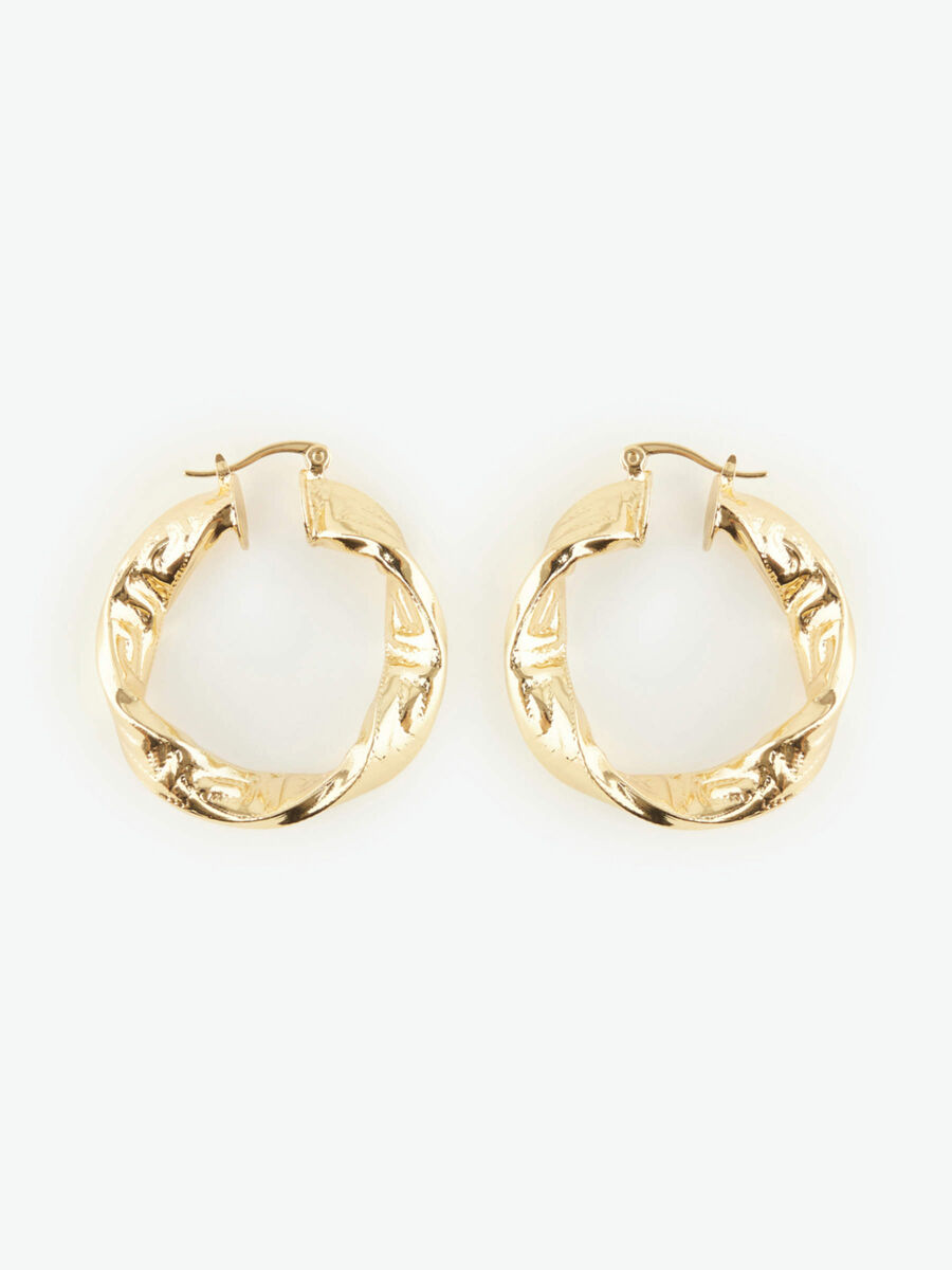 Pieces TWISTED HOOP EARRINGS, Gold Colour, highres - 17102638_GoldColour_001.jpg