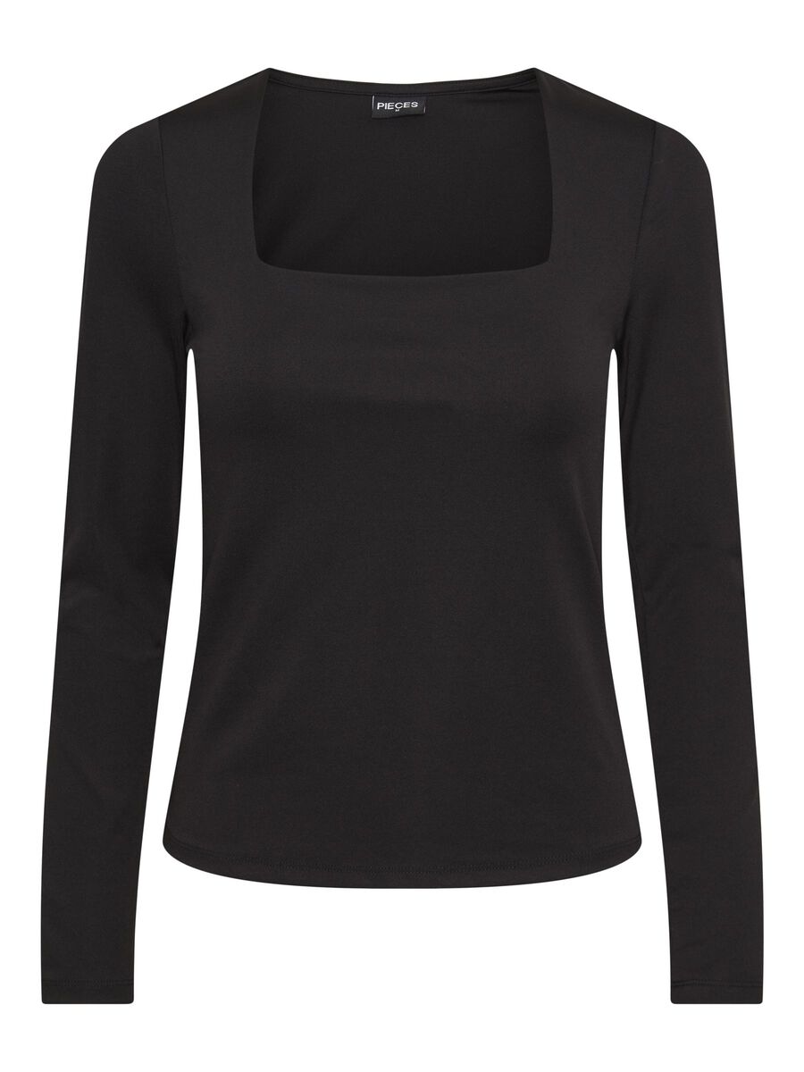 Pieces PCMINNI LONG SLEEVED TOP, Black, highres - 17149609_Black_001.jpg