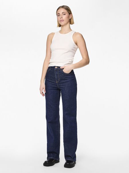Pieces PCHOLLY HW JEANS MED VIDA BEN, Dark Blue Denim, highres - 17141708_DarkBlueDenim_005.jpg