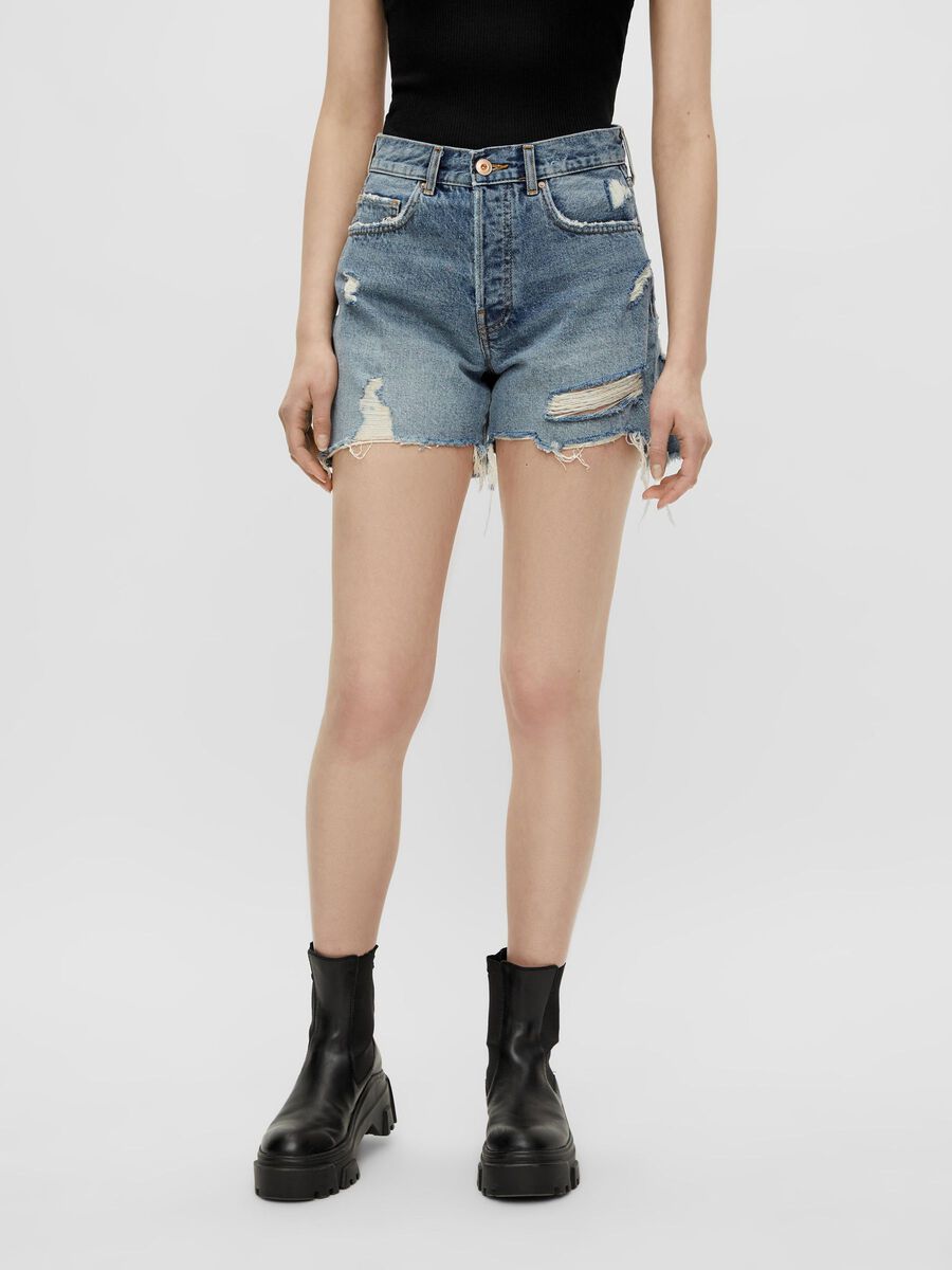 Pieces PCTUA DENIM SHORTS, Medium Blue Denim, highres - 17114624_MediumBlueDenim_003.jpg