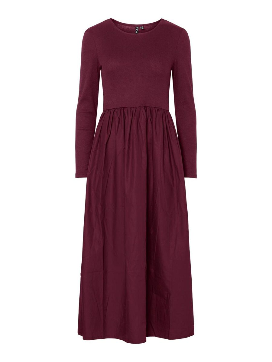 Pieces PCDULLA LONG SLEEVED DRESS, Tawny Port, highres - 17160484_TawnyPort_001.jpg