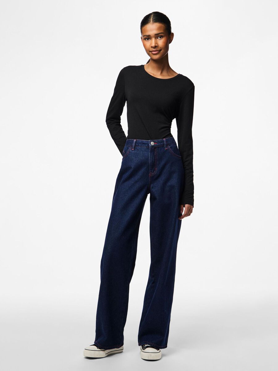 Pieces PCDEMI STRAIGHT FIT JEANS, Blue Indigo, highres - 17159729_BlueIndigo_1208770_005.jpg