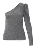 Pieces ONE-SHOULDER GLITTER TOP, Silver Colour, highres - 17108649_SilverColour_001.jpg