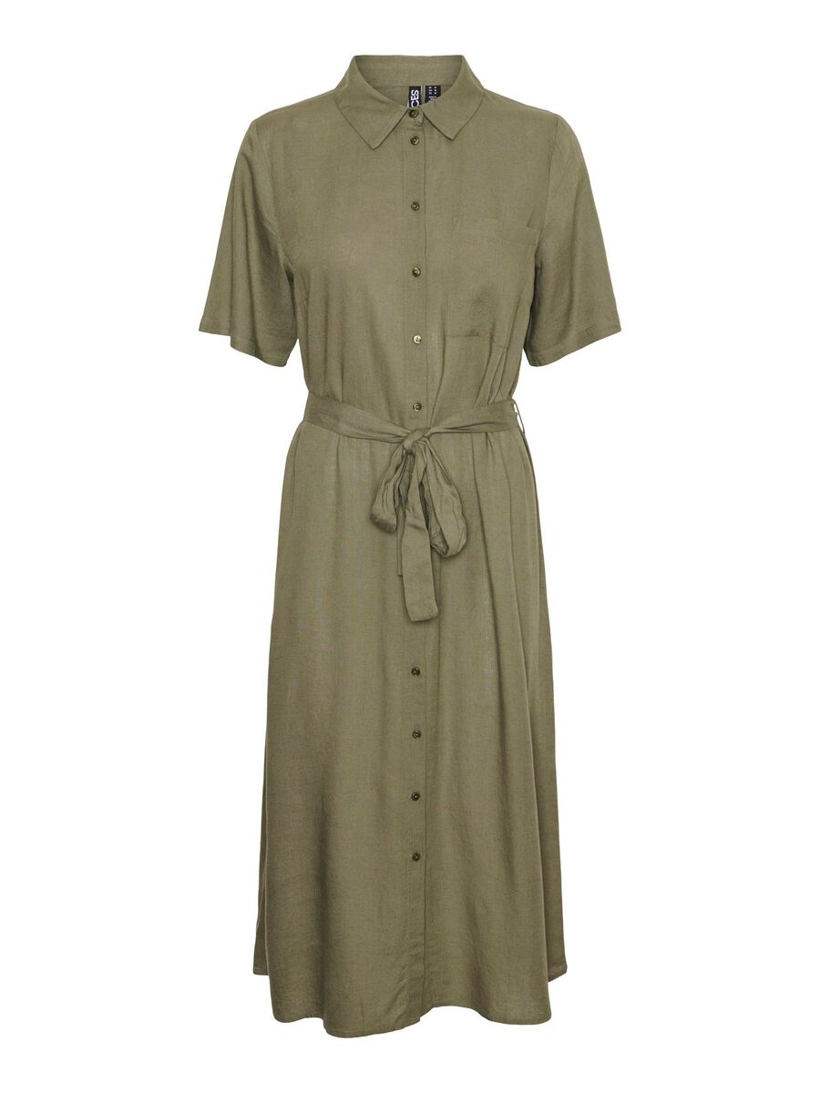 Pieces PCPIA SHIRT DRESS, Deep Lichen Green, highres - 17152063_DeepLichenGreen_001.jpg
