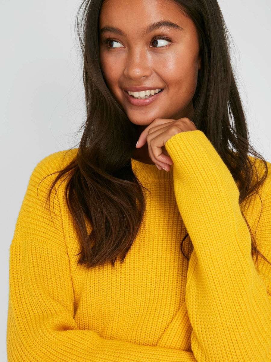 Carousel image - RIBBED JUMPER, Lemon Chrome | 5