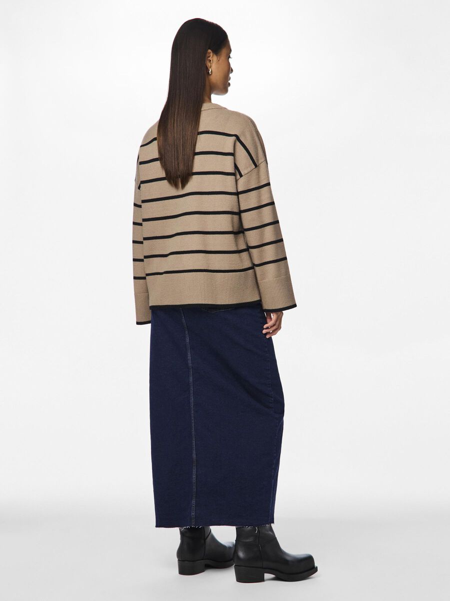Pieces PCMATHILDE KNITTED JUMPER, Taupe Gray, highres - 17150957_TaupeGray_1123943_004.jpg