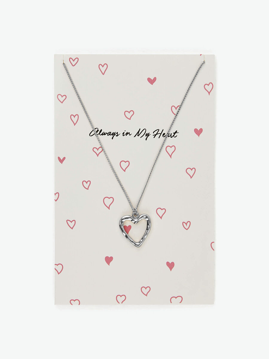 Pieces HEART NECKLACE, Silver Colour, highres - 17102546_SilverColour_745380_001.jpg