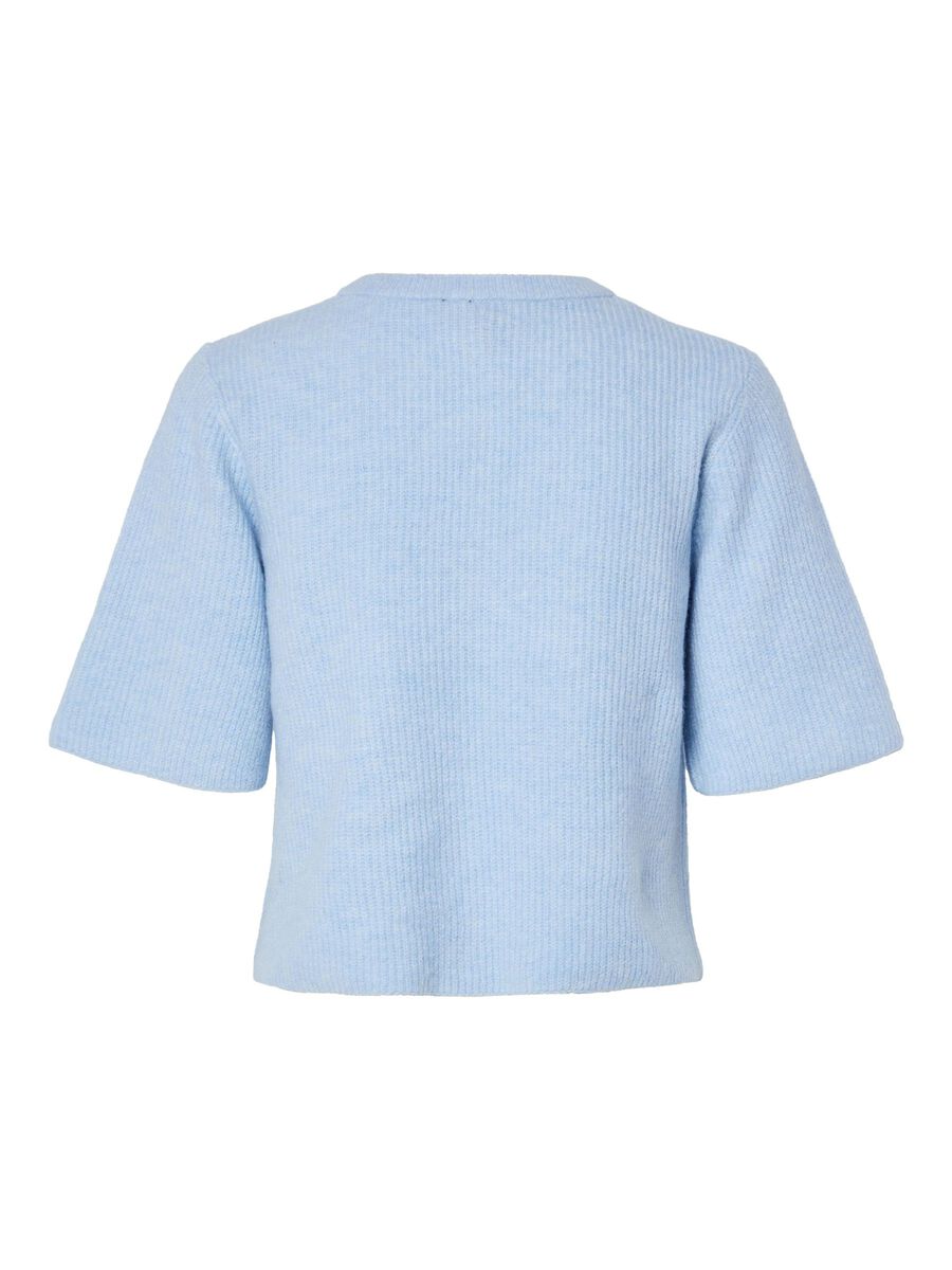 Pieces PCSILLY SHORT SLEEVED KNITTED CARDIGAN, Cashmere Blue, highres - 17158220_CashmereBlue_1199087_002.jpg