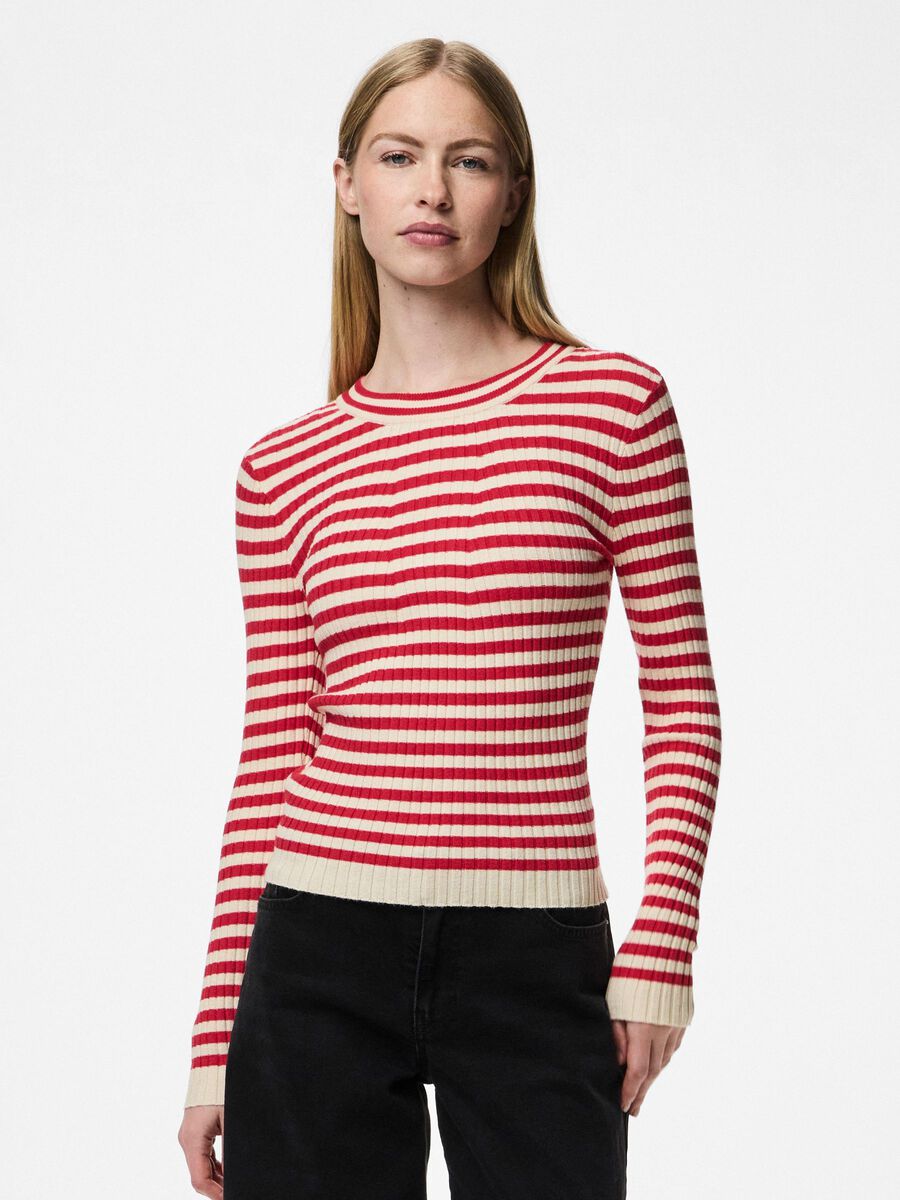 Pieces PCCRISTA KNITTED PULLOVER, Lollipop, highres - 17115047_Lollipop_1038432_003.jpg