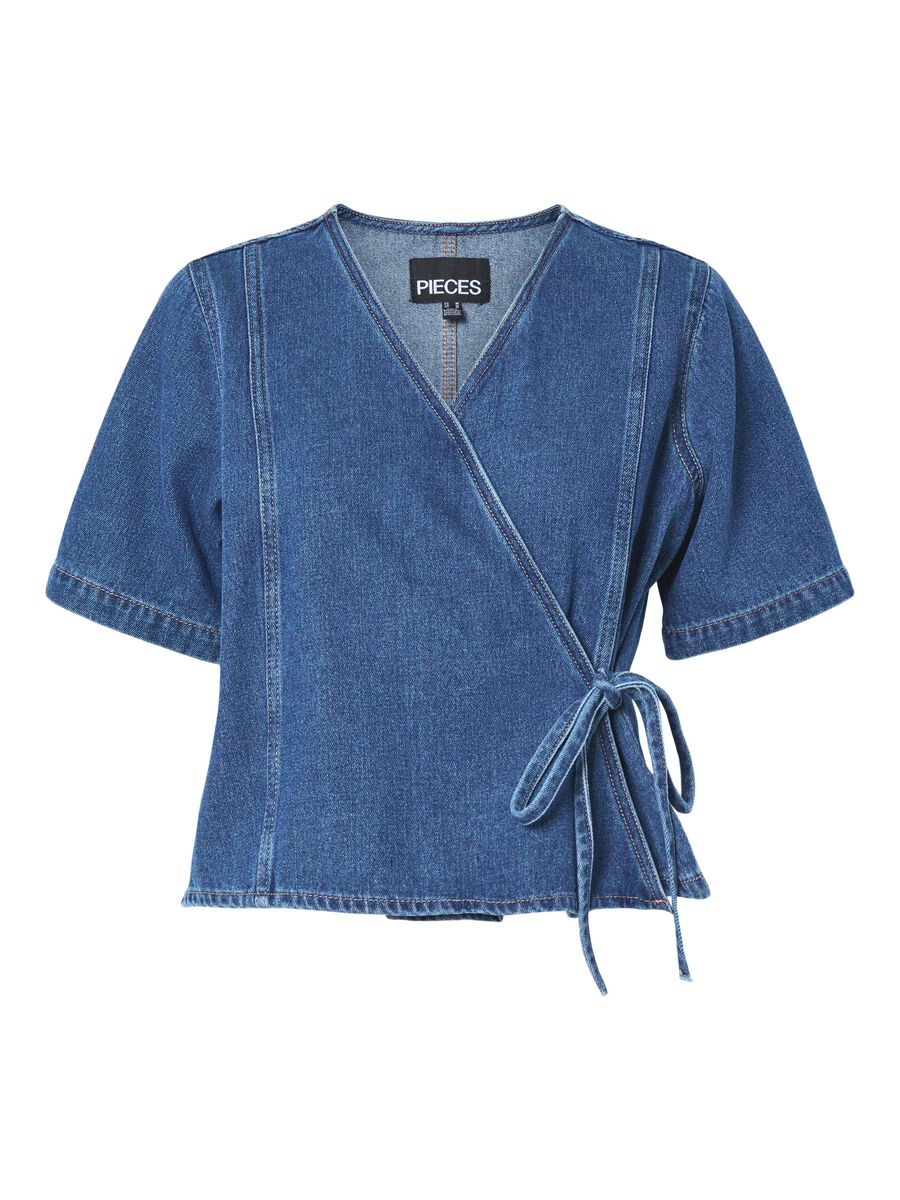 Pieces PCFIBBO DENIM TOP, Medium Blue Denim, highres - 17158843_MediumBlueDenim_001.jpg