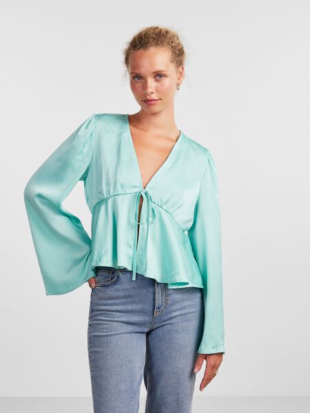Pieces PCMARLY LONG SLEEVED BLOUSE, Ice Green, highres - 17147356_IceGreen_003.jpg