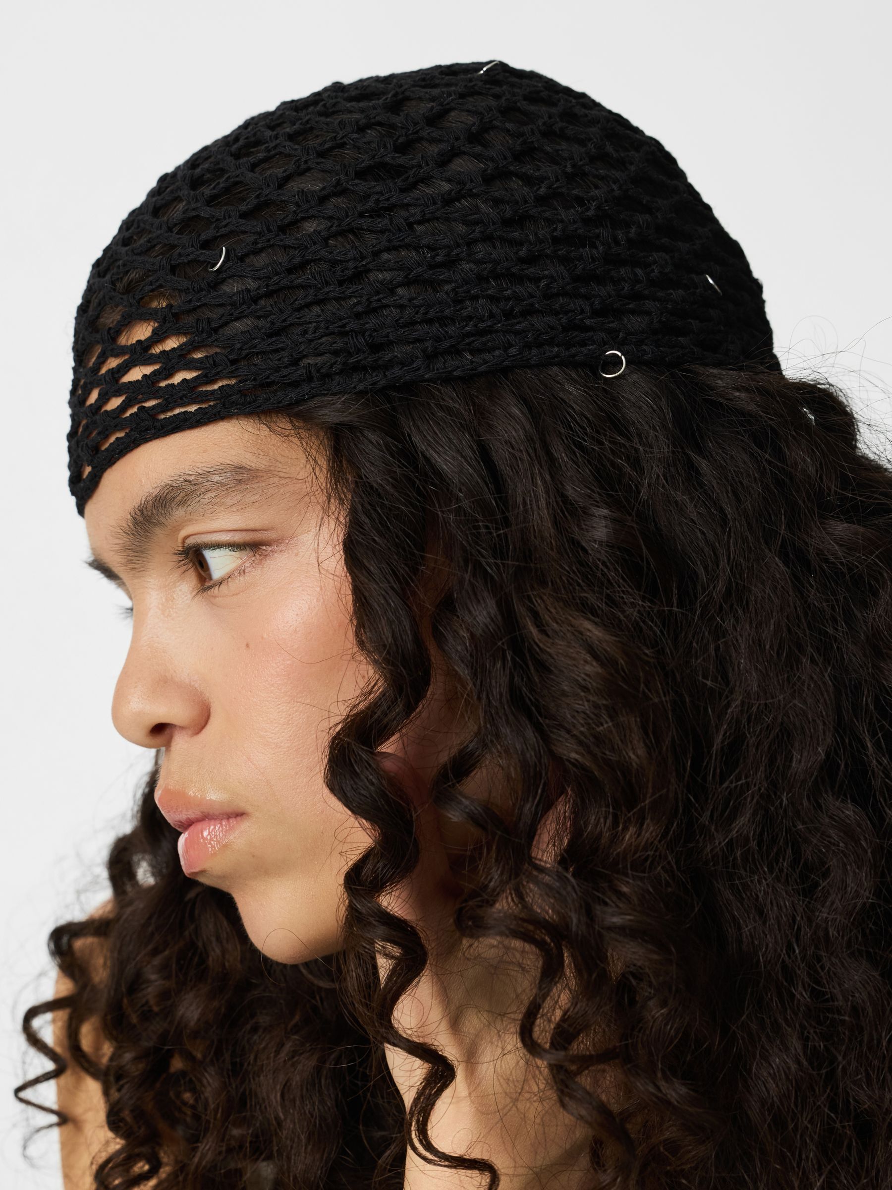 PCANNY CROCHET HAT | Black | PIECES® Denmark