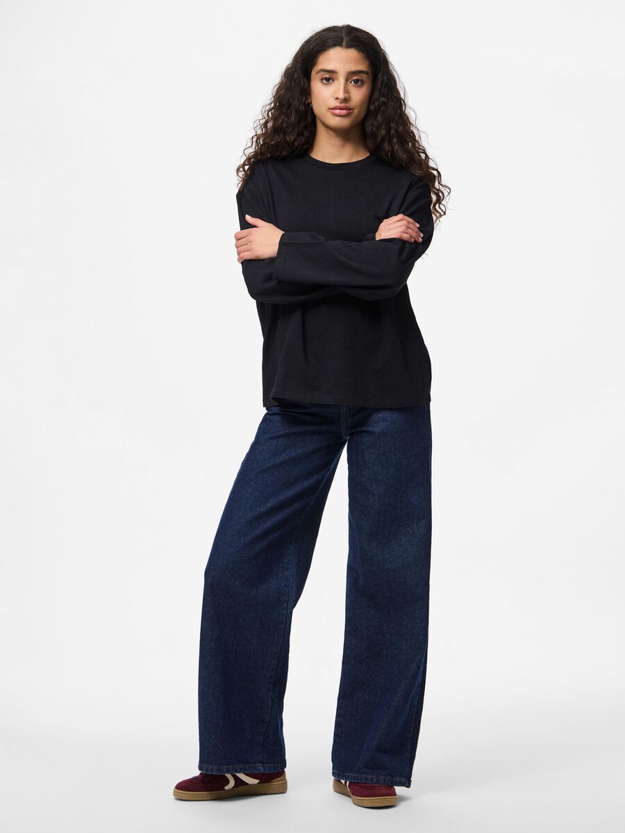 Pieces PCSADIE LONG SLEEVED TOP, Black, highres - 17146655_Black_005.jpg