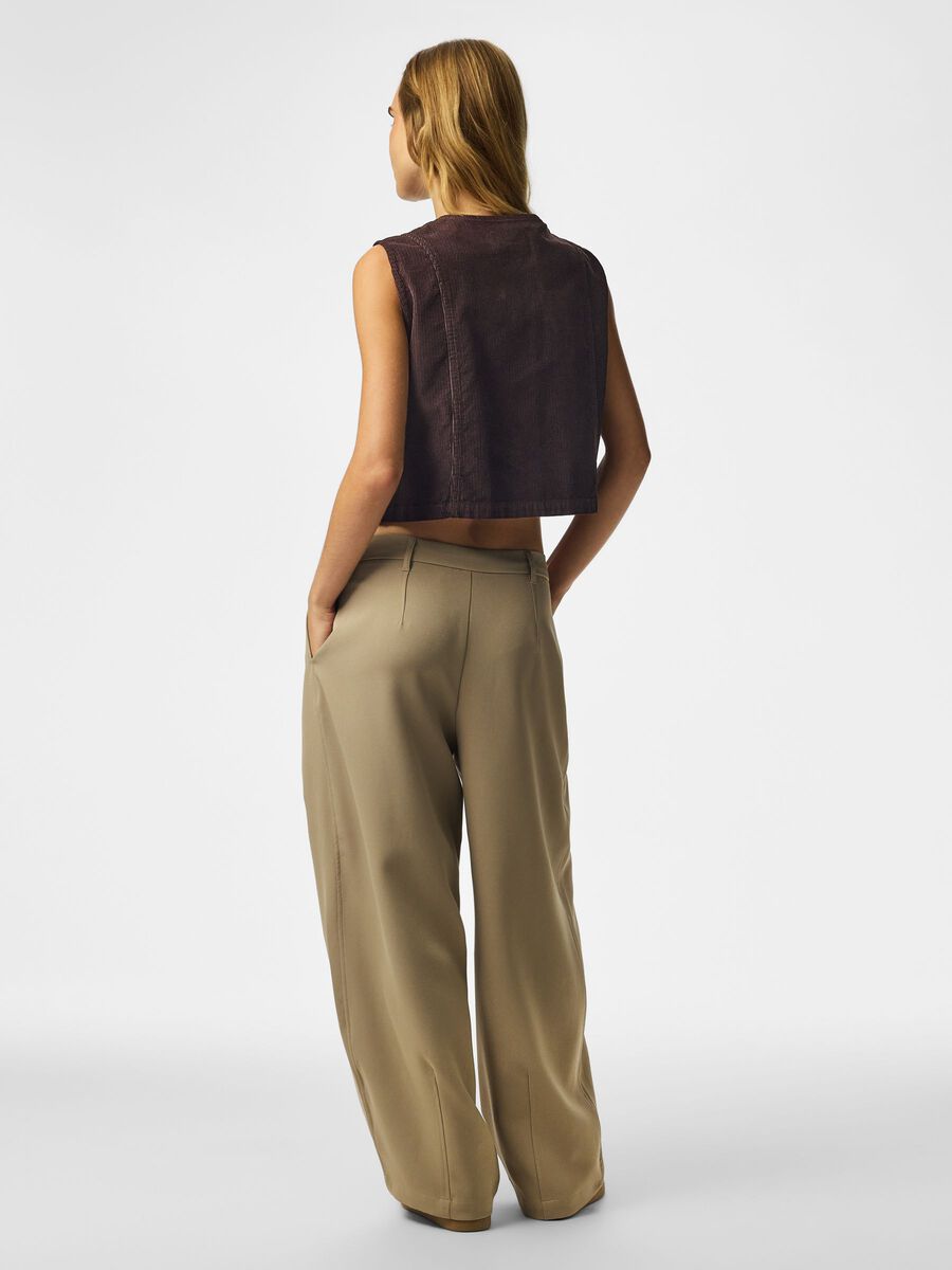 Product carousel image 2 PCAIA SLANTED TIE CORDUROY  VEST, Ganache