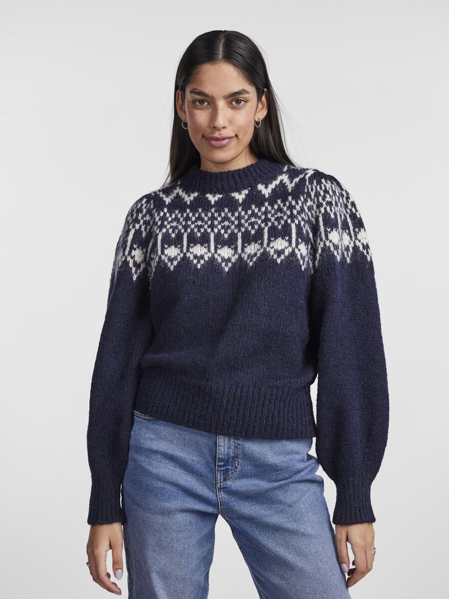 Pieces PCNYLA KNITTED JUMPER, Navy Blazer, highres - 17127916_NavyBlazer_963388_003.jpg
