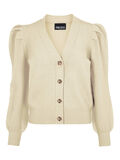 Pieces PUFF SLEEVED KNITTED CARDIGAN, Fog, highres - 17113382_Fog_001.jpg