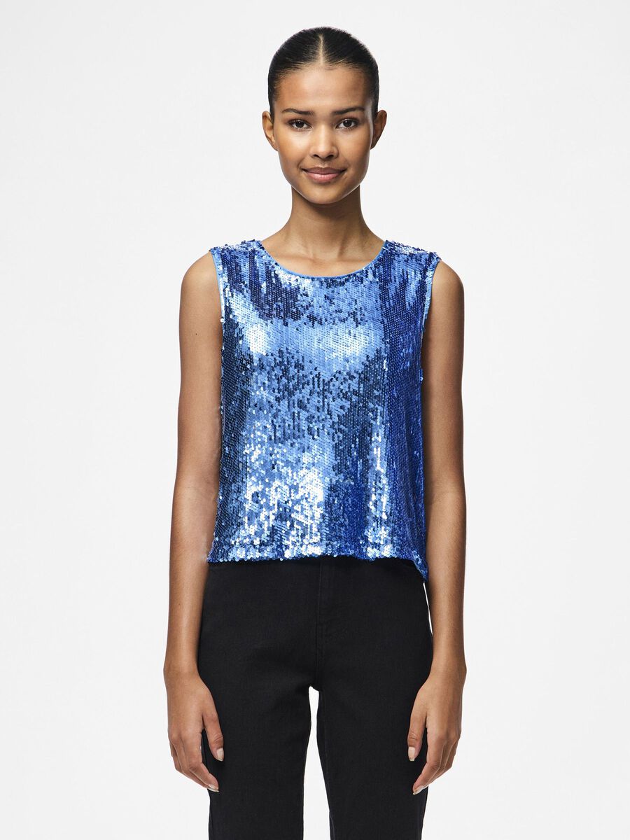 Pieces PCROME SLEEVELESS TOP, Soft Chambray, highres - 17152919_SoftChambray_003.jpg