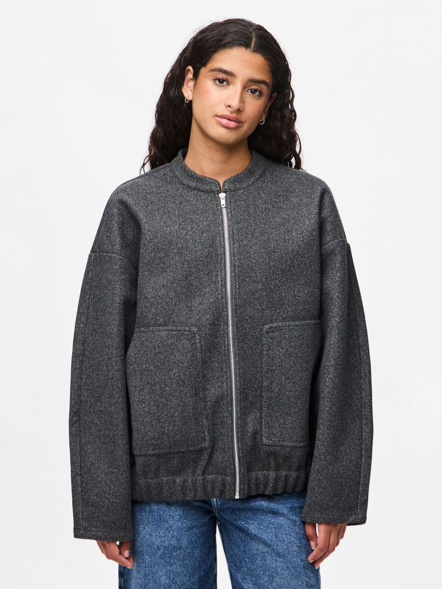 Product carousel image - PCDEBBIE BOMBERJACKE, Dark Grey Melange | 1