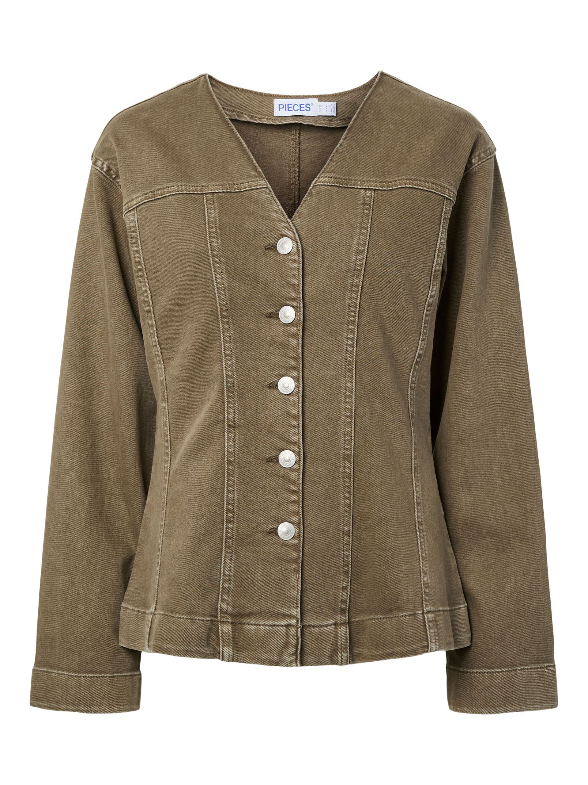 Carousel image - PCSILKE DENIM SHIRT, Military Olive | 6