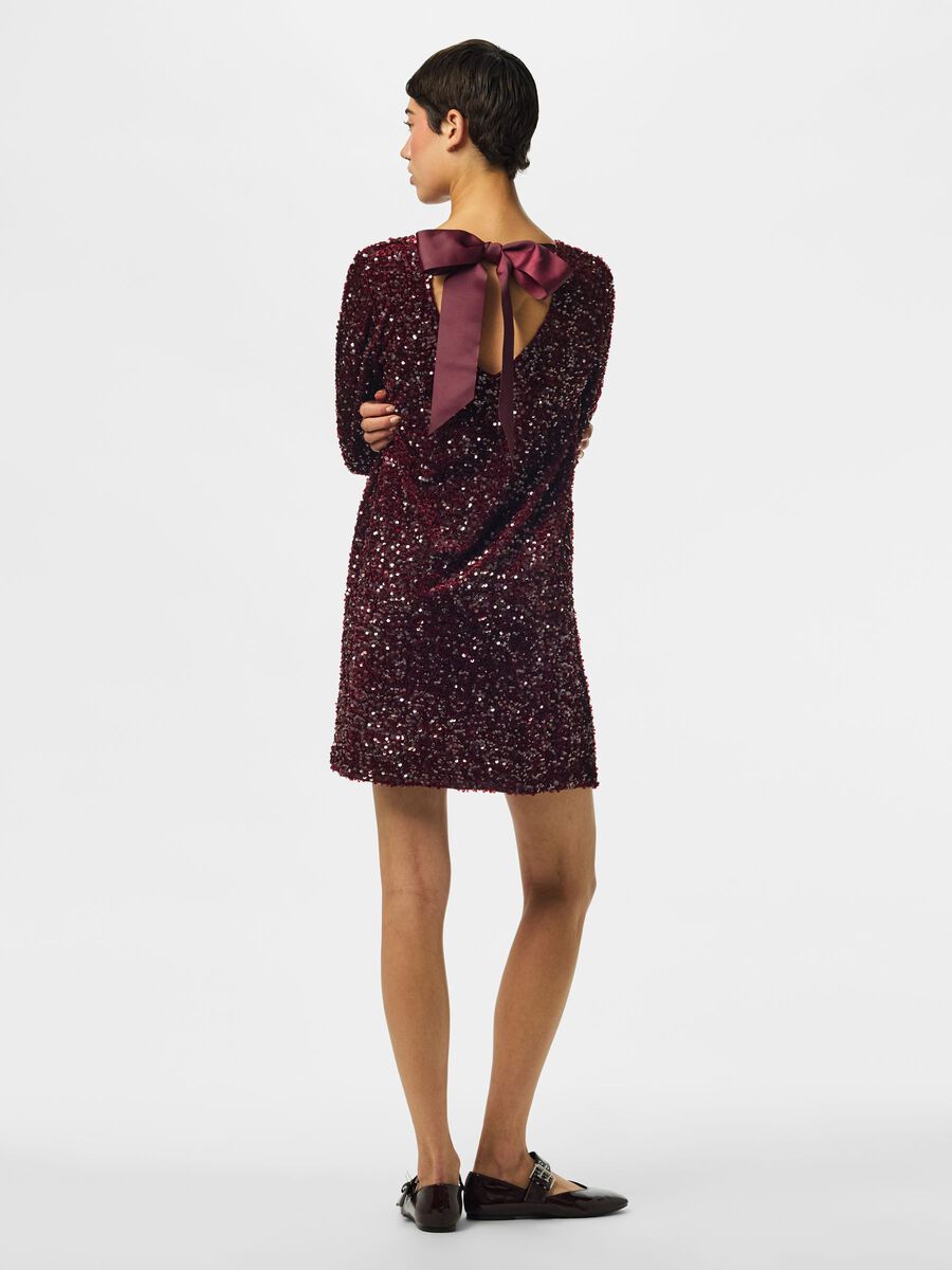 Carousel image 2 PCKAMMY SEQUIN DEEP BACK DRESS, Tawny Port